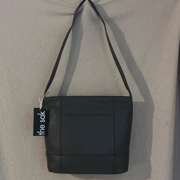 THE SAK Slate Grey Genuine Leather De Young Hobo Shoulder Bag - Picture 3 of 12